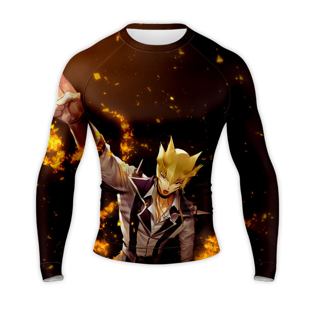 Yugioh Jack Atlas Pointing At Flaming Object Anime Apparel