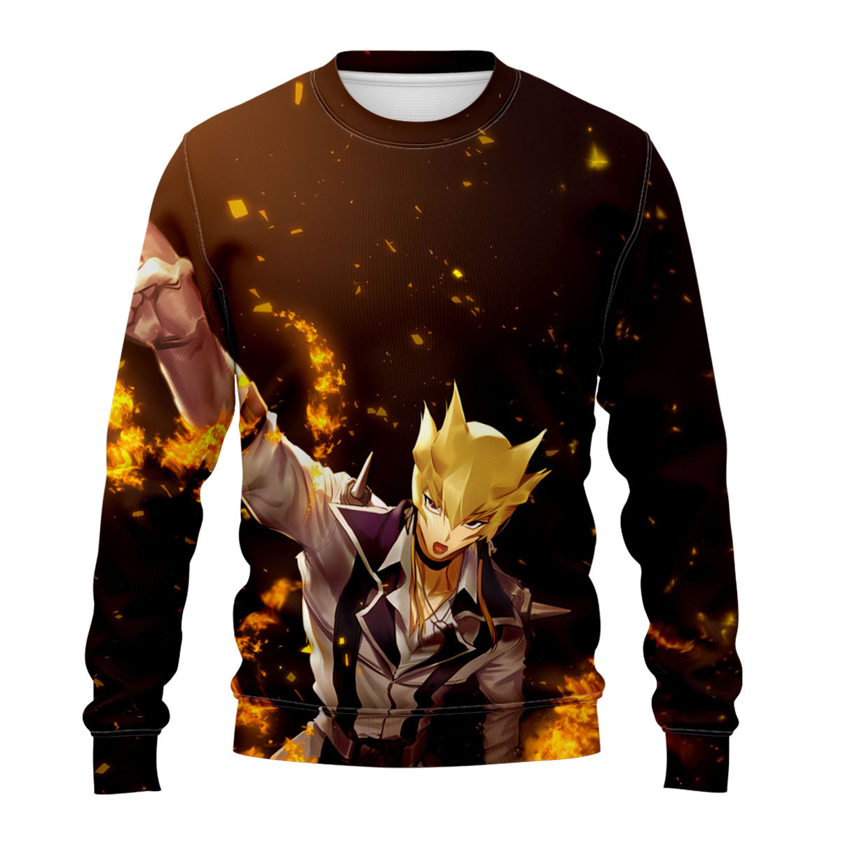 Yugioh Jack Atlas Pointing At Flaming Object Anime Apparel