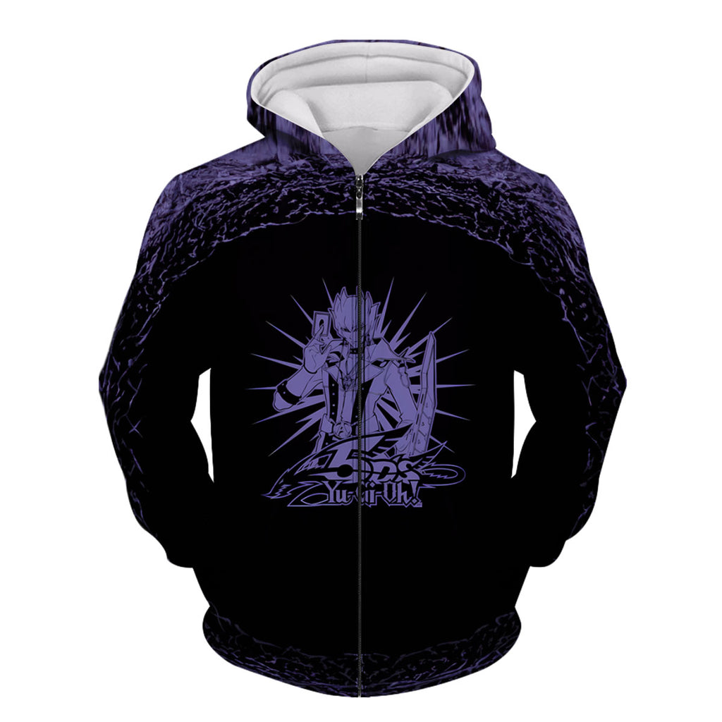 Yugioh! Jack Atlas Surrounded By Glowing Purple Circle Anime Apparel