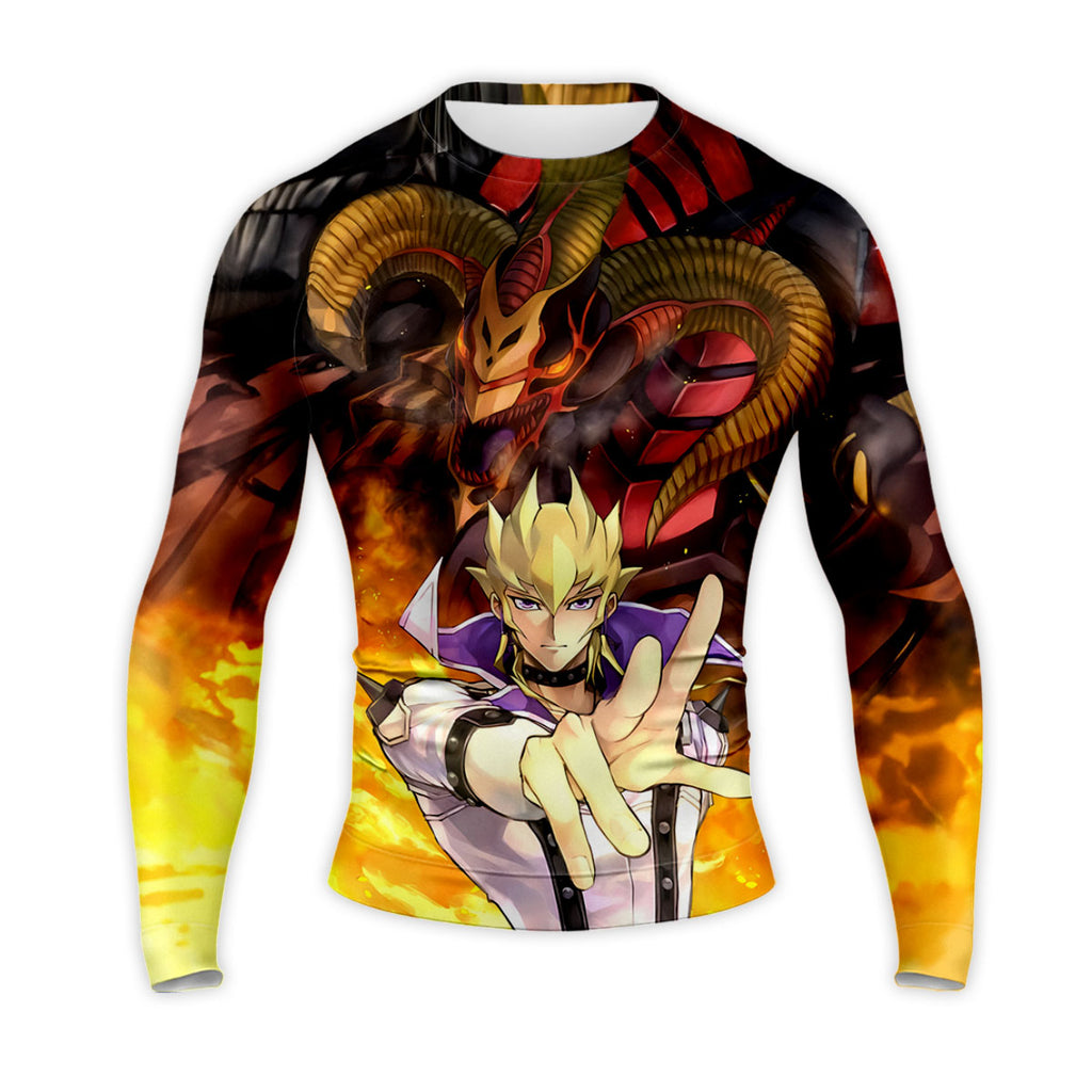 Yugioh Jack Atlas With Flaming Orange Dragon Anime Apparel