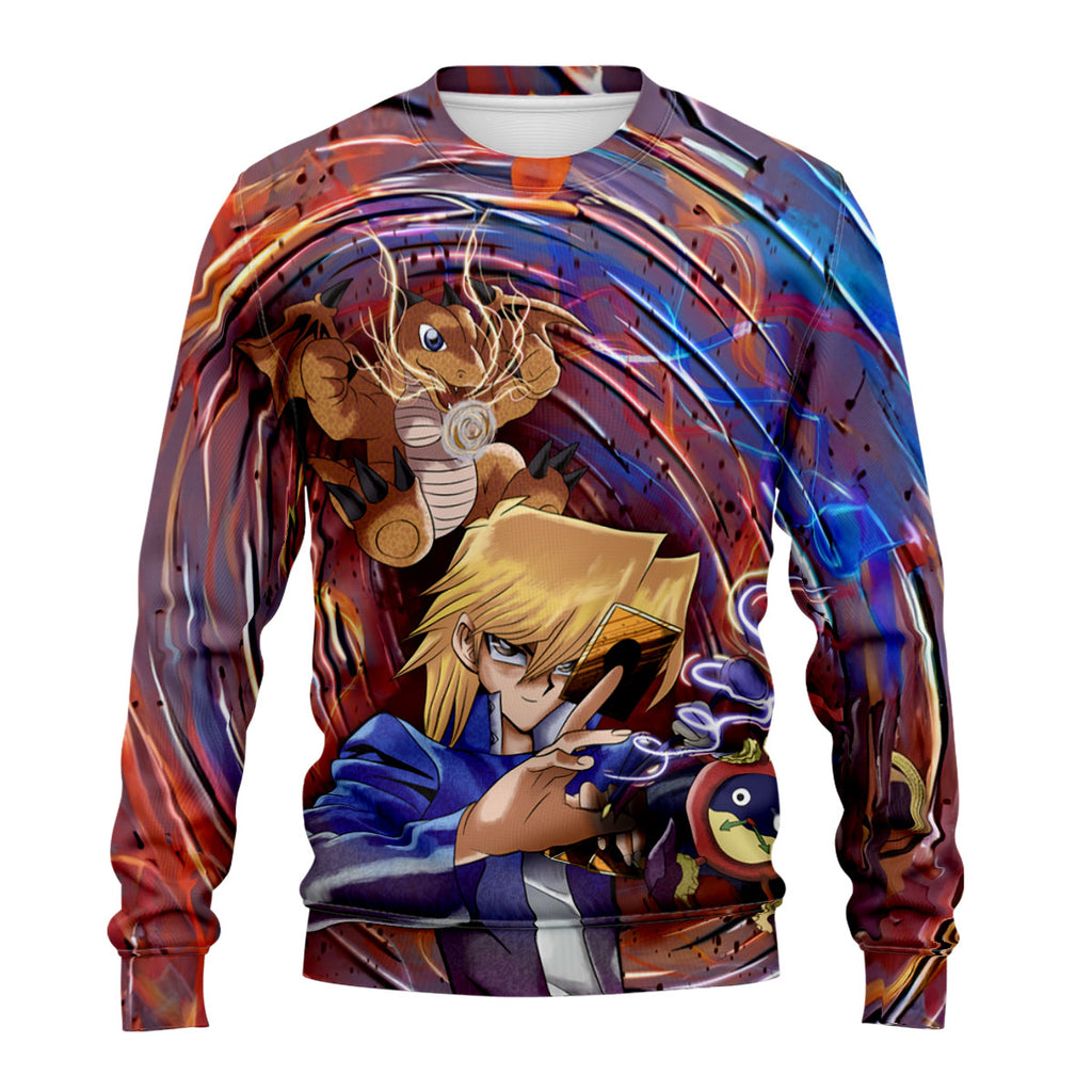 Yugioh Jonouchi With Red Dragon In Battle Anime Apparel