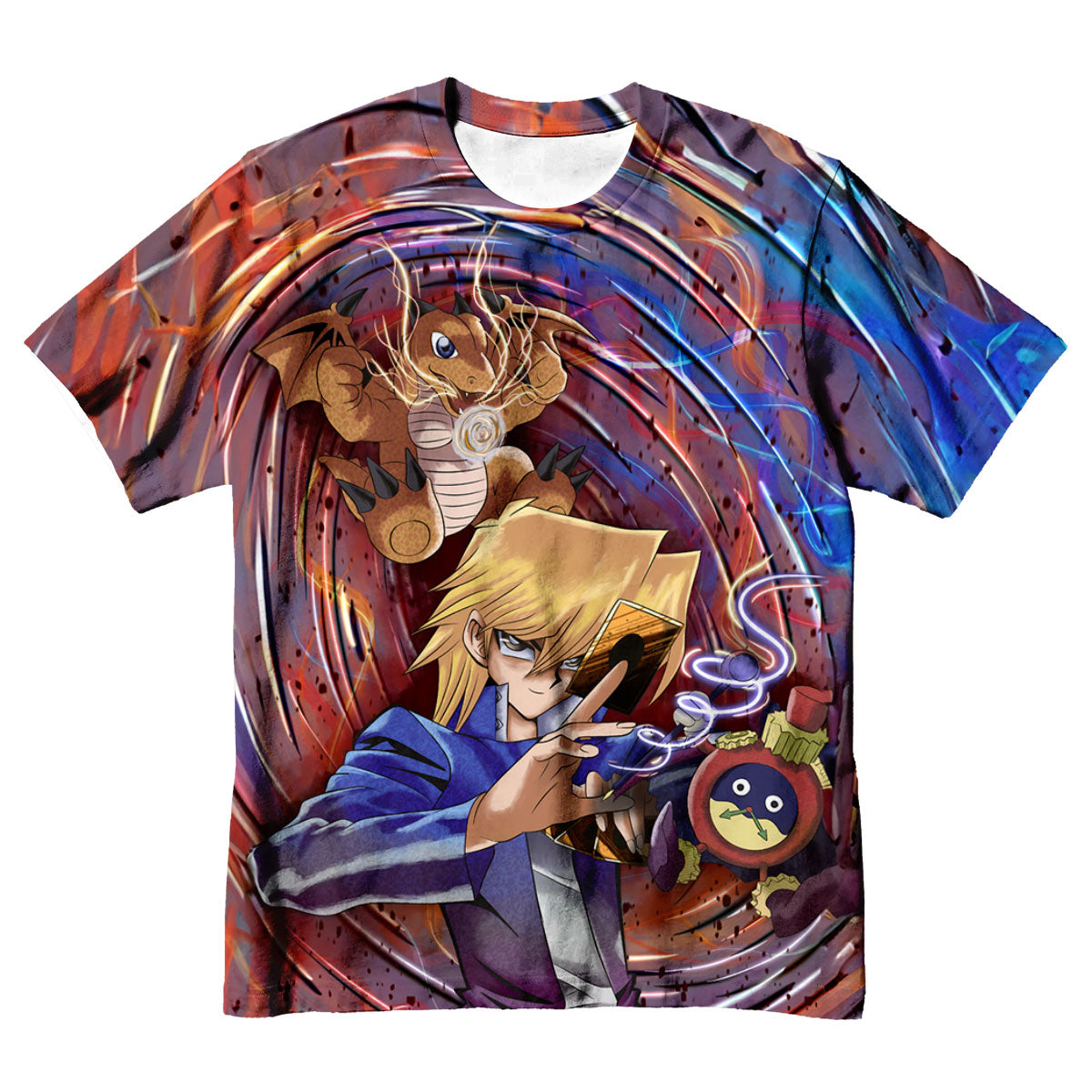 Yugioh Jonouchi With Red Dragon In Battle Anime Apparel