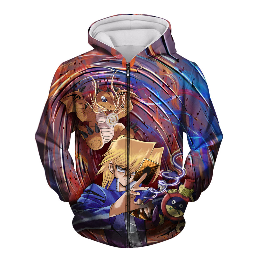 Yugioh Jonouchi With Red Dragon In Battle Anime Apparel