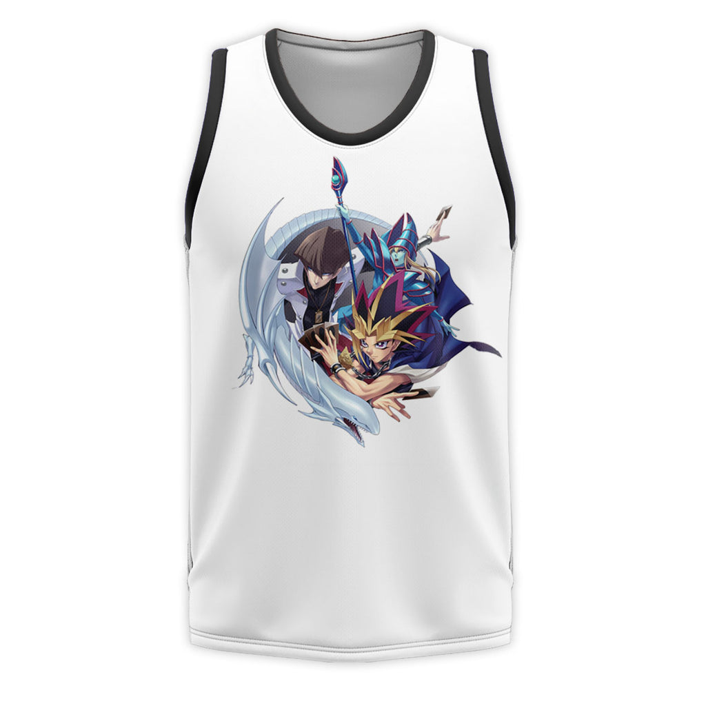 Yugioh Katsuya Jonouchi With Blueeyes White Dragon Battling Anime Apparel