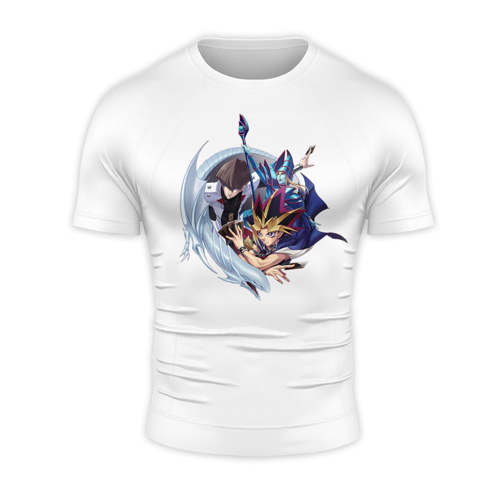 Yugioh Katsuya Jonouchi With Blueeyes White Dragon Battling Anime Apparel