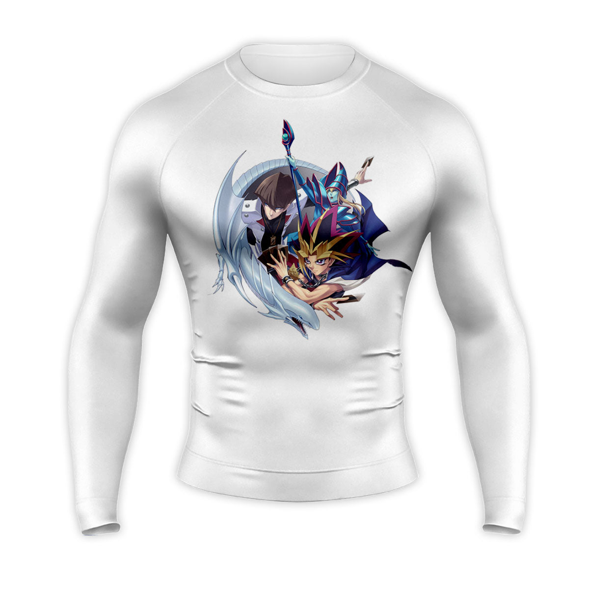 Yugioh Katsuya Jonouchi With Blueeyes White Dragon Battling Anime Apparel