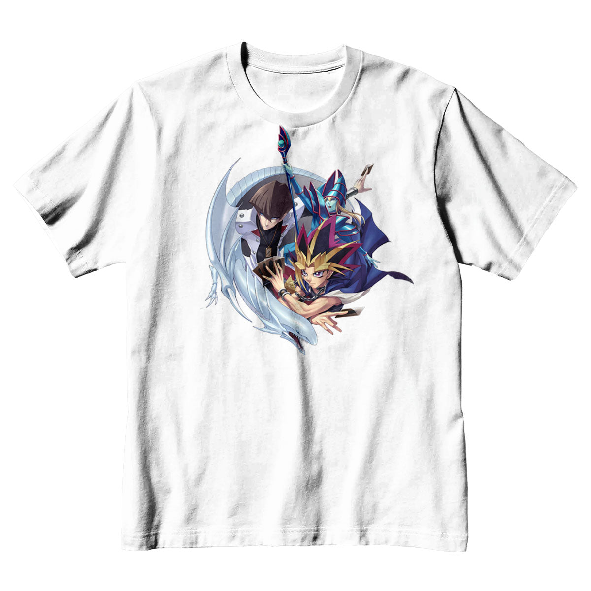 Yugioh Katsuya Jonouchi With Blueeyes White Dragon Battling Anime Apparel