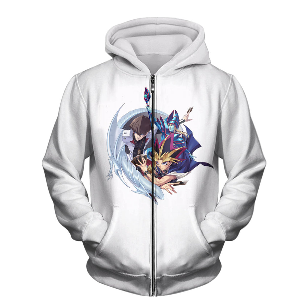 Yugioh Katsuya Jonouchi With Blueeyes White Dragon Battling Anime Apparel