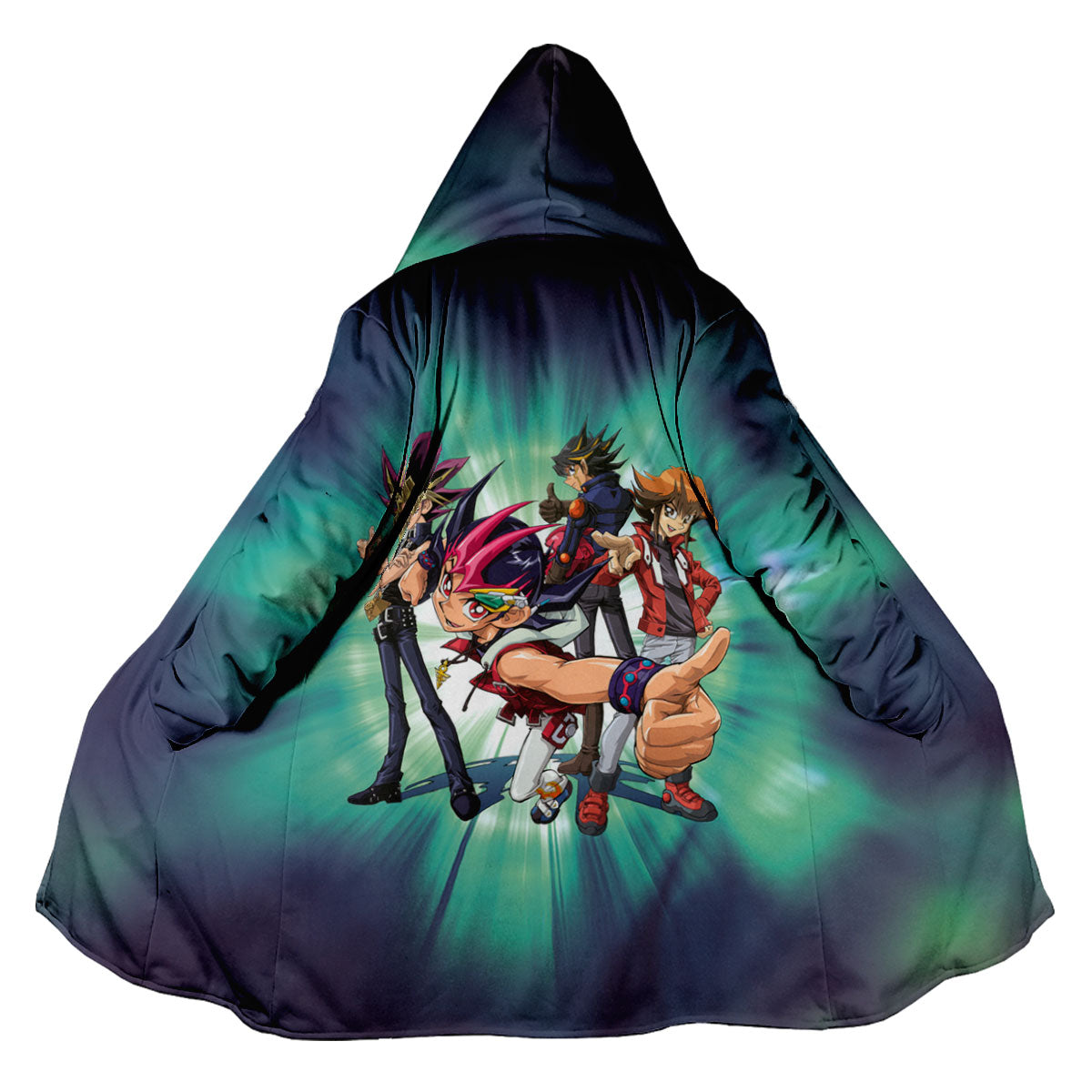 Yugioh Main Character Posing In Turquoise And Blue Anime Apparel