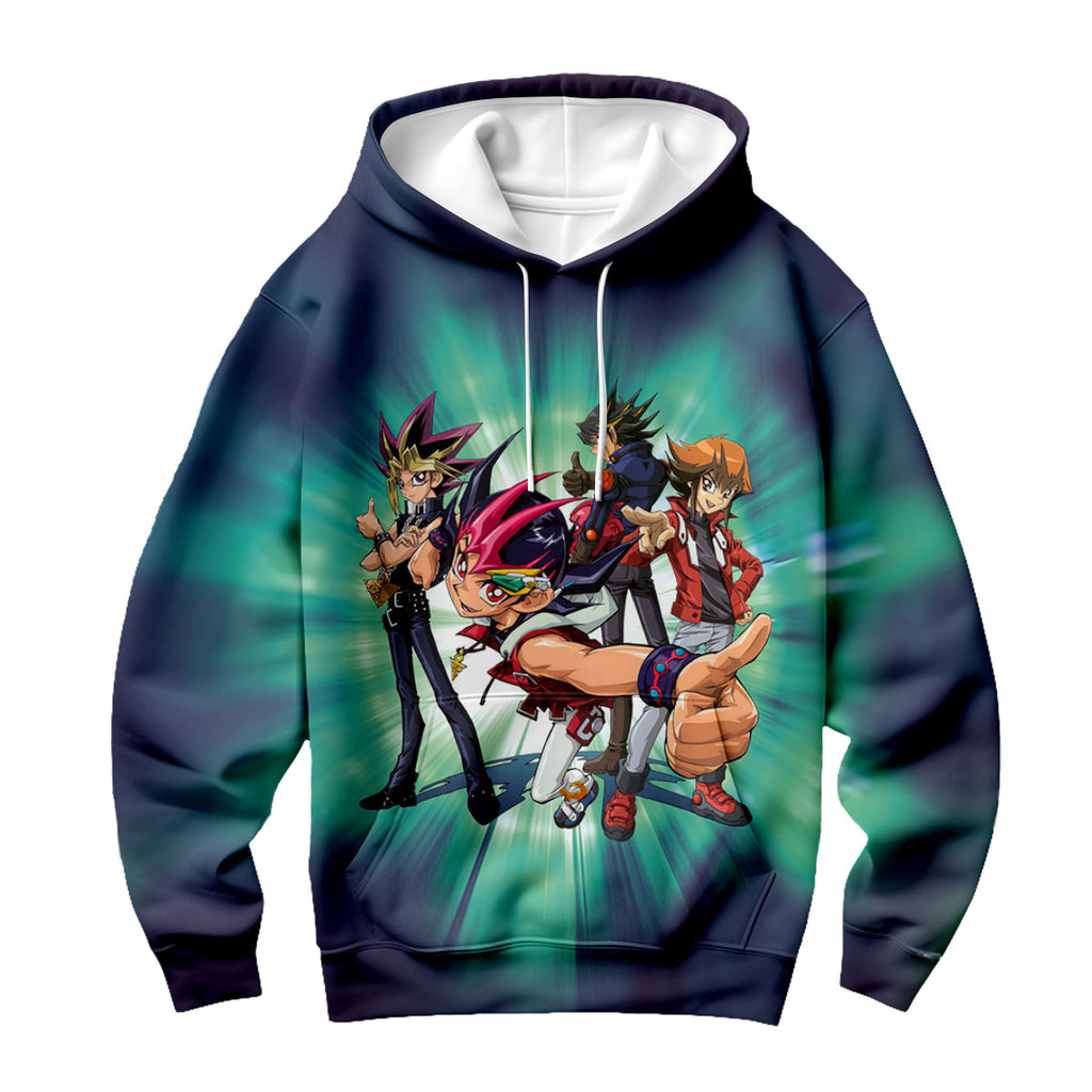Yugioh Main Character Posing In Turquoise And Blue Anime Apparel