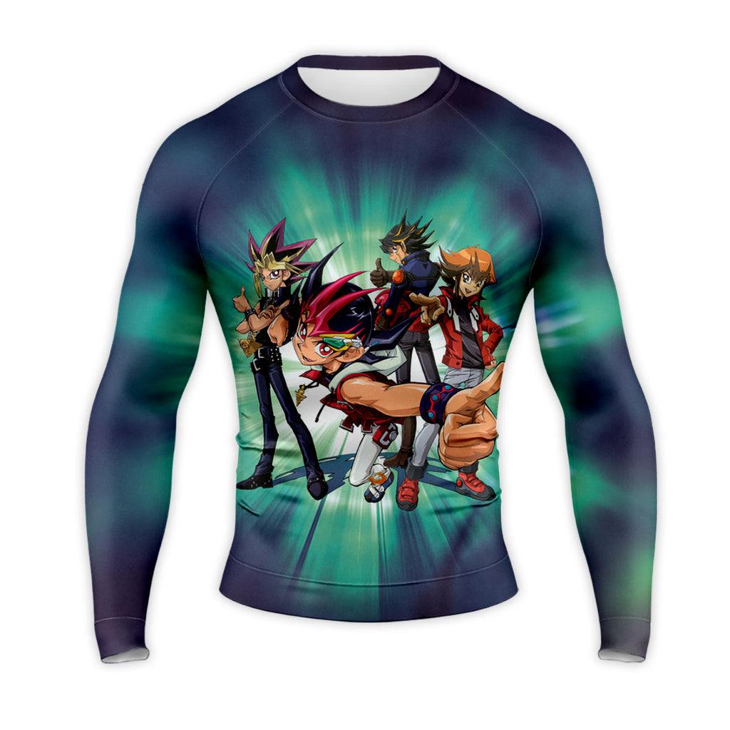 Yugioh Main Character Posing In Turquoise And Blue Anime Apparel