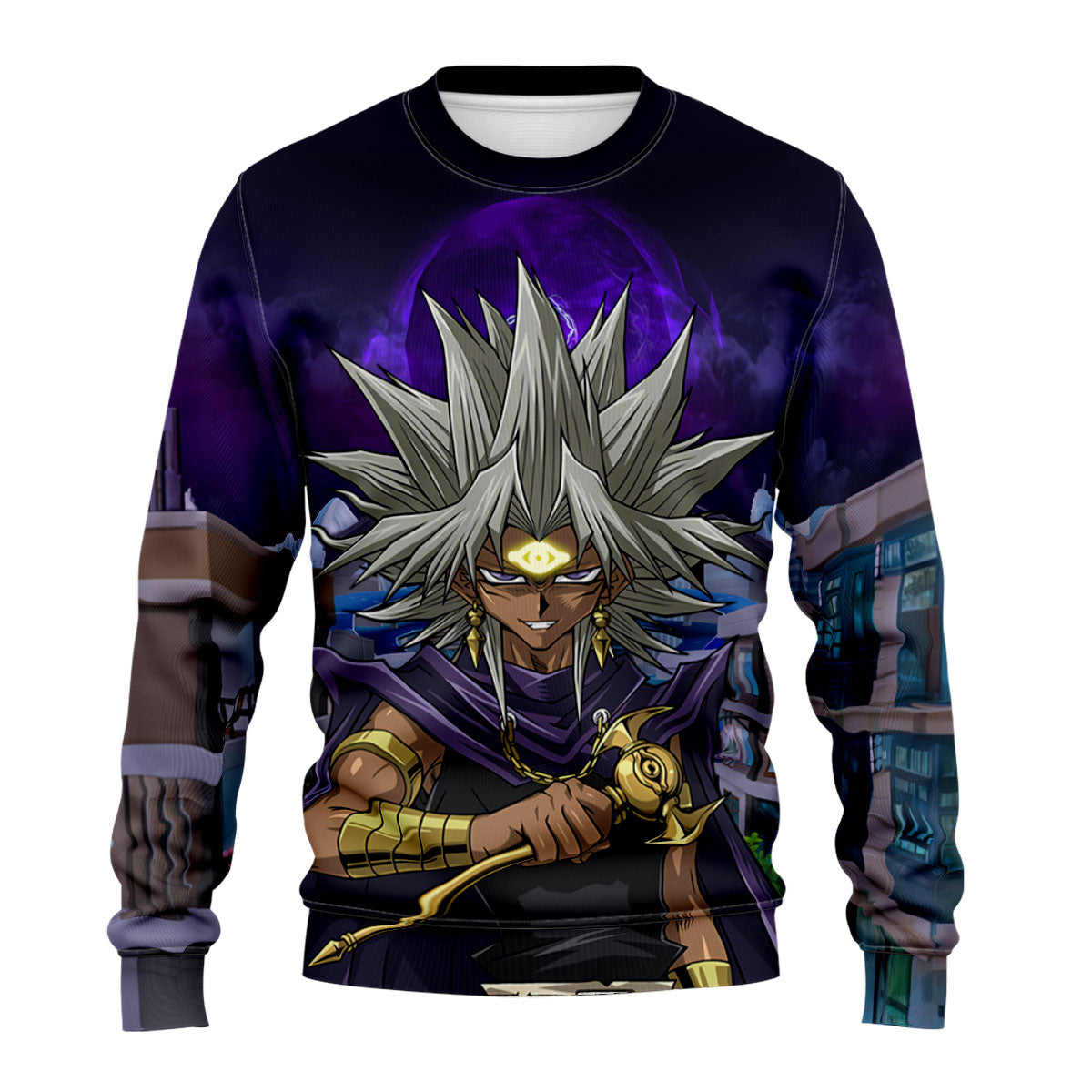 Yugioh Marik Ishtar Holding A Purple Staff Anime Apparel