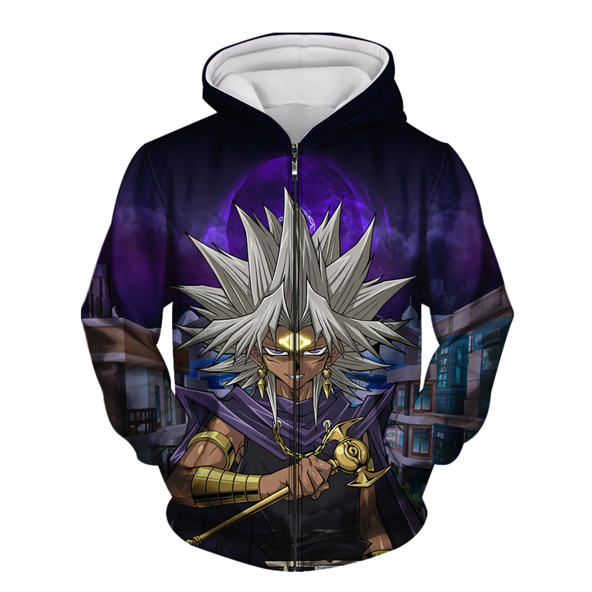 Yugioh Marik Ishtar Holding A Purple Staff Anime Apparel
