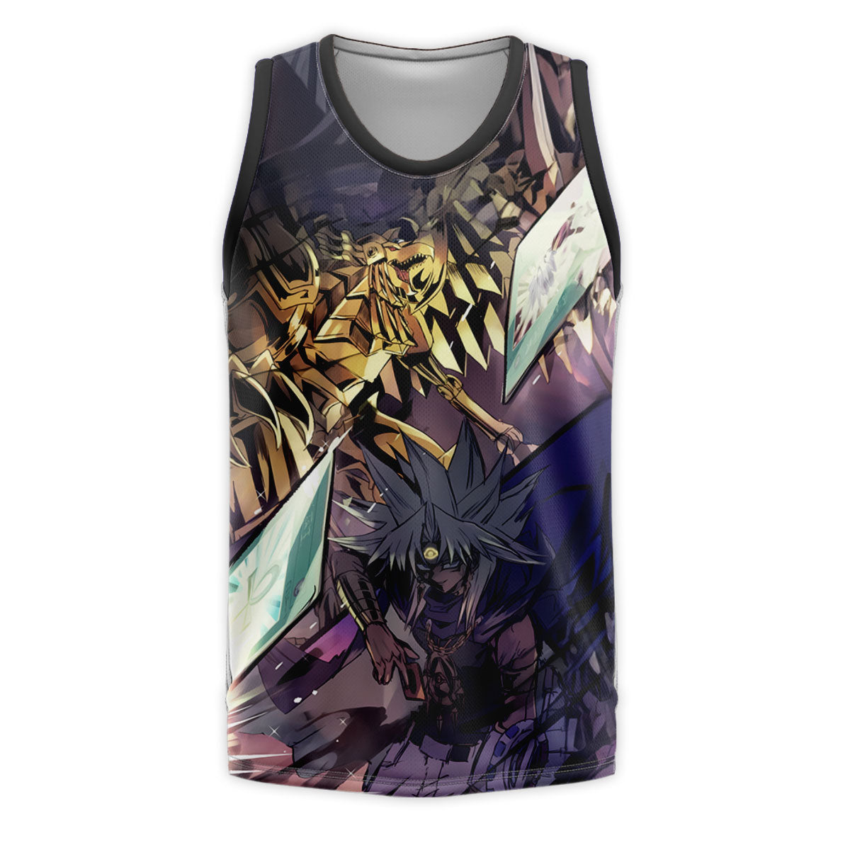 Yugioh Marik Ishtar Standing With Golden Purple Beast Anime Apparel