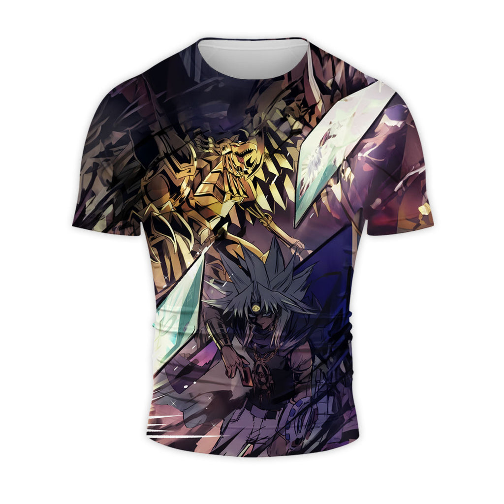 Yugioh Marik Ishtar Standing With Golden Purple Beast Anime Apparel