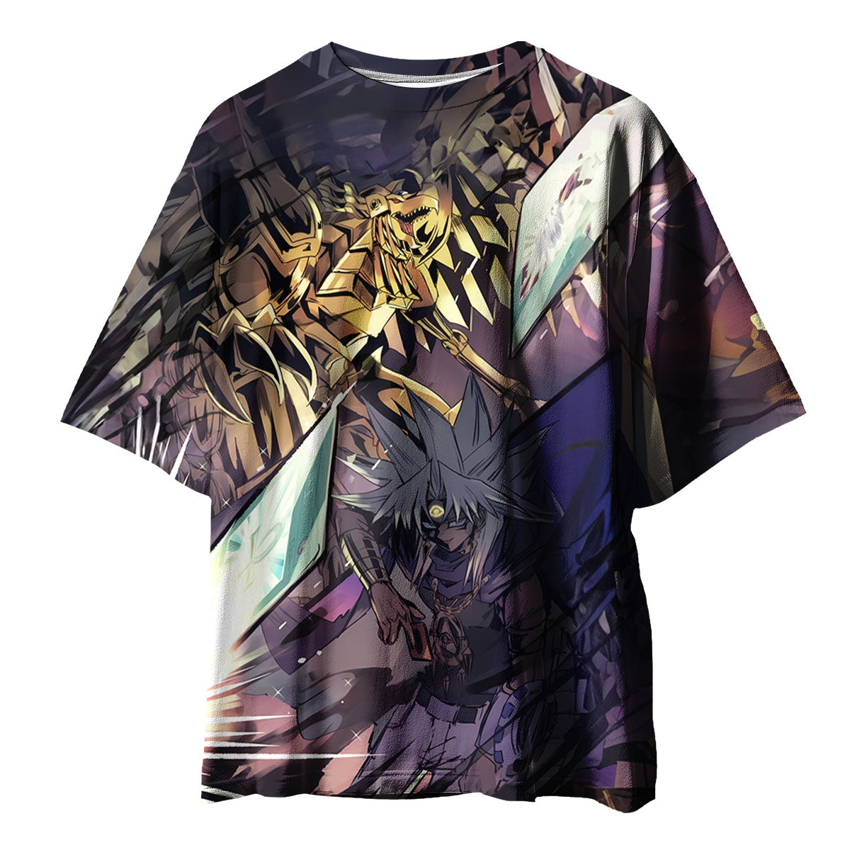 Yugioh Marik Ishtar Standing With Golden Purple Beast Anime Apparel
