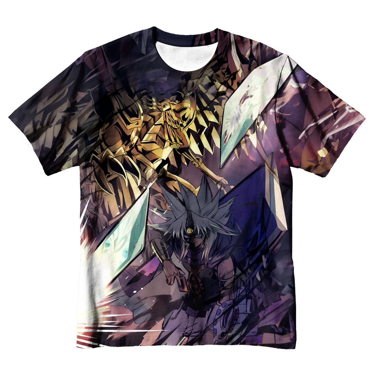 Yugioh Marik Ishtar Standing With Golden Purple Beast Anime Apparel