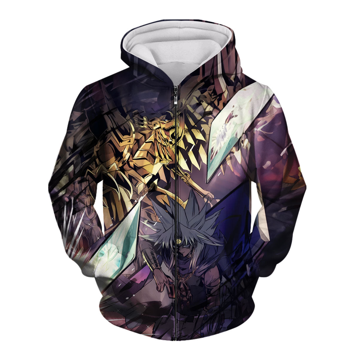 Yugioh Marik Ishtar Standing With Golden Purple Beast Anime Apparel