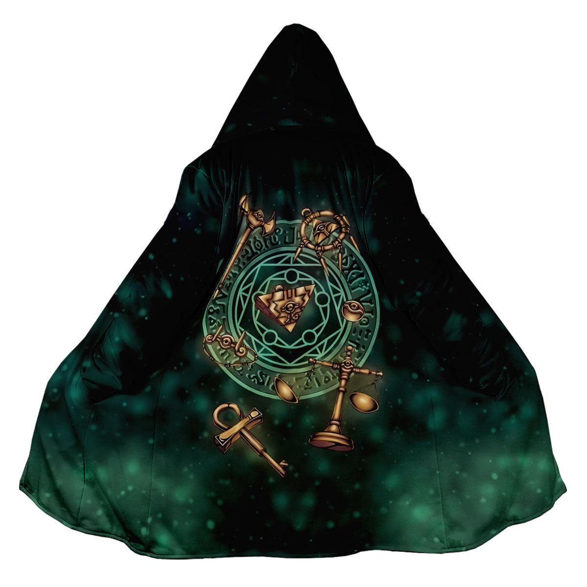 Yugioh Millennium Items Glowing On Ancient Green Relic Background Anime Apparel