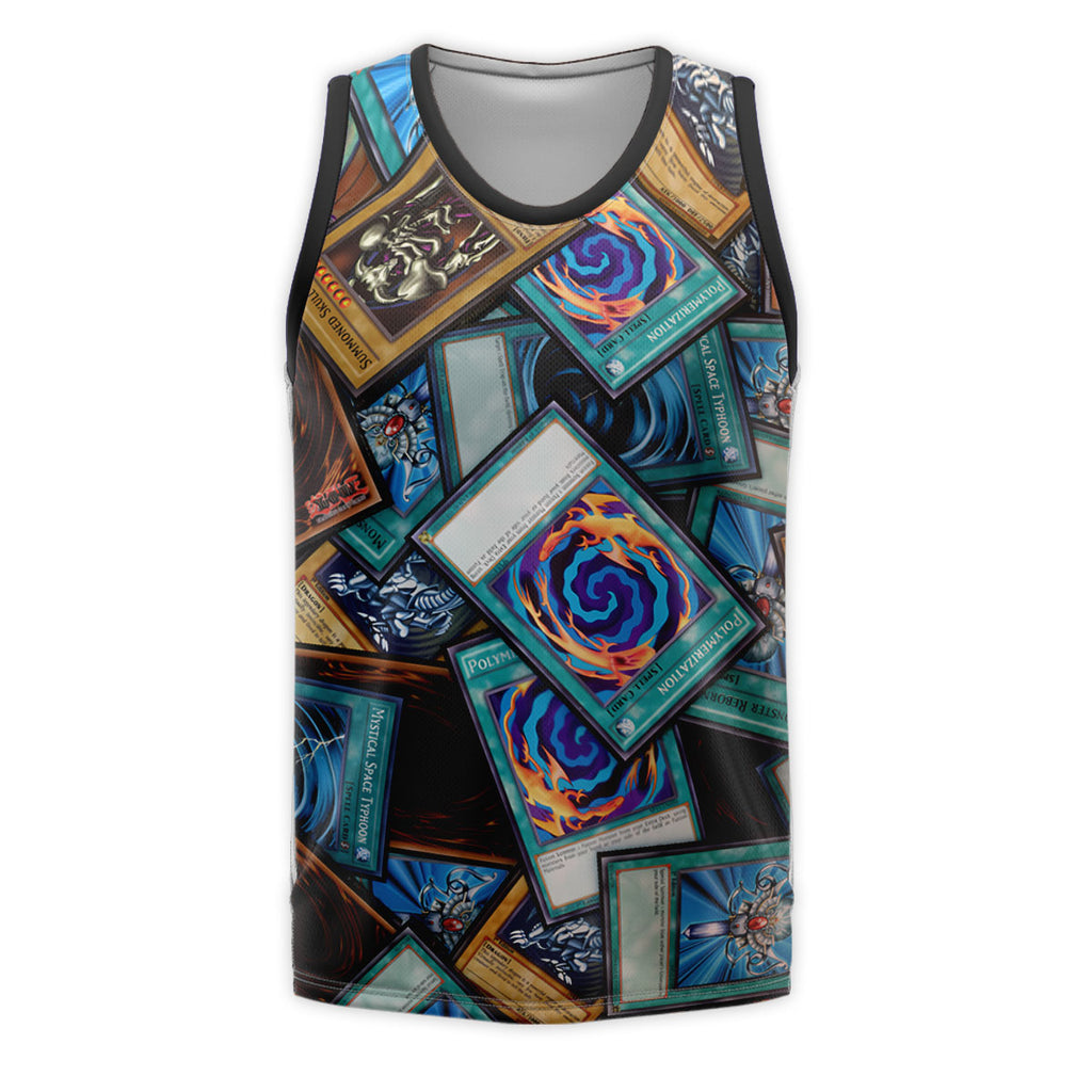 Yugioh Multicolored Trading Card Pile Anime Apparel