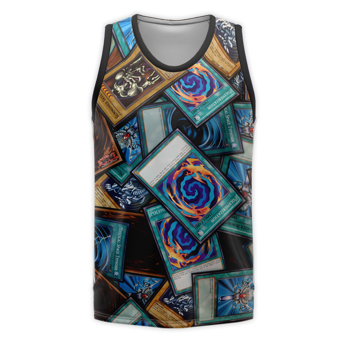 Yugioh Multicolored Trading Card Pile Anime Apparel
