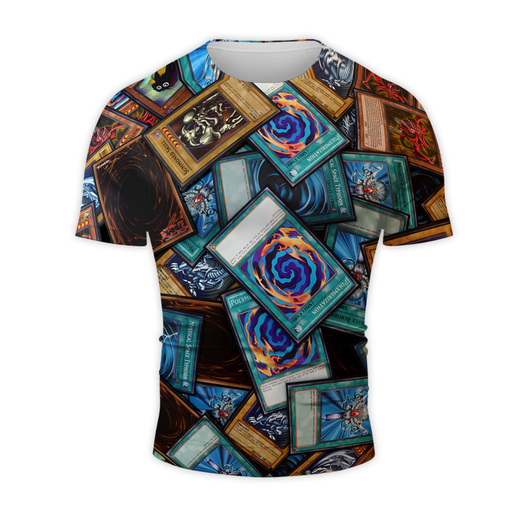Yugioh Multicolored Trading Card Pile Anime Apparel
