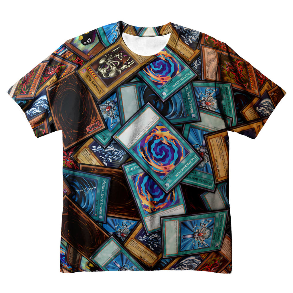 Yugioh Multicolored Trading Card Pile Anime Apparel