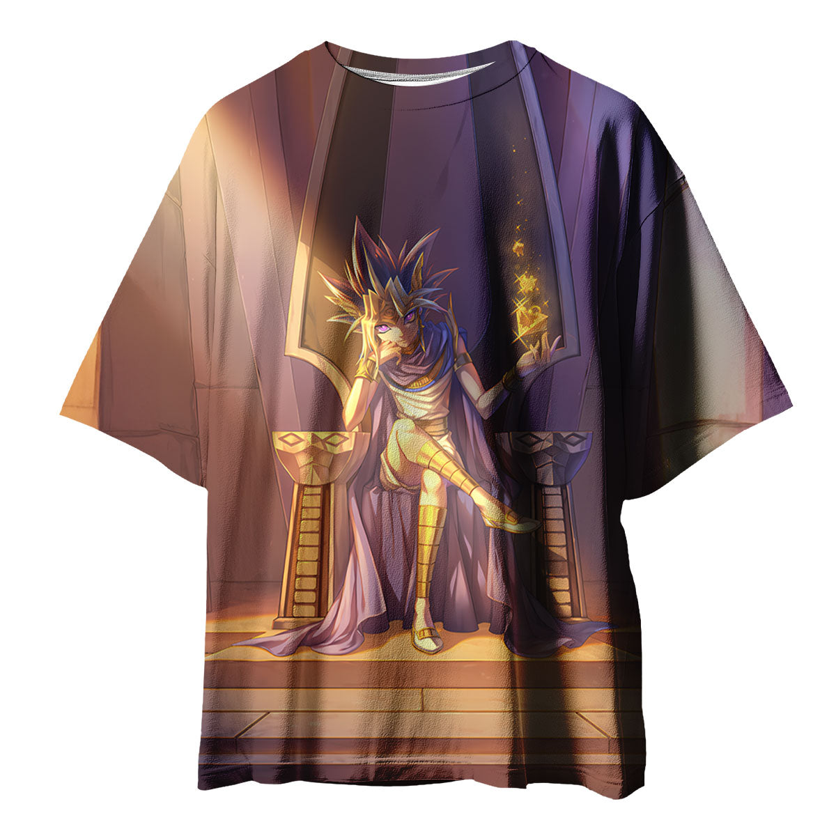 Yugioh Pharaoh Atem Sitting On Purple Throne Anime Apparel