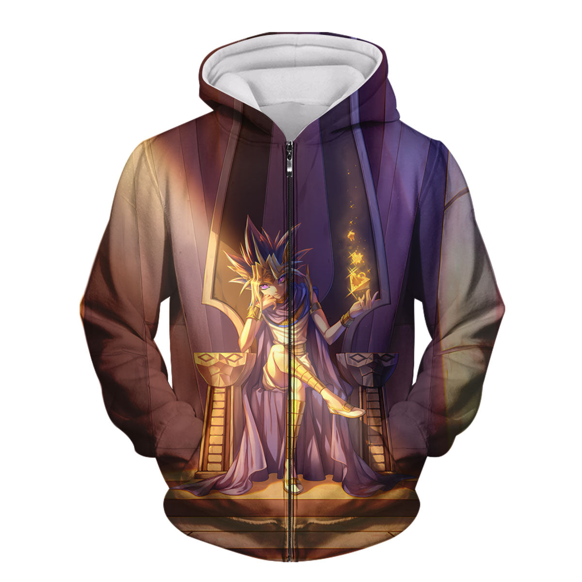 Yugioh Pharaoh Atem Sitting On Purple Throne Anime Apparel