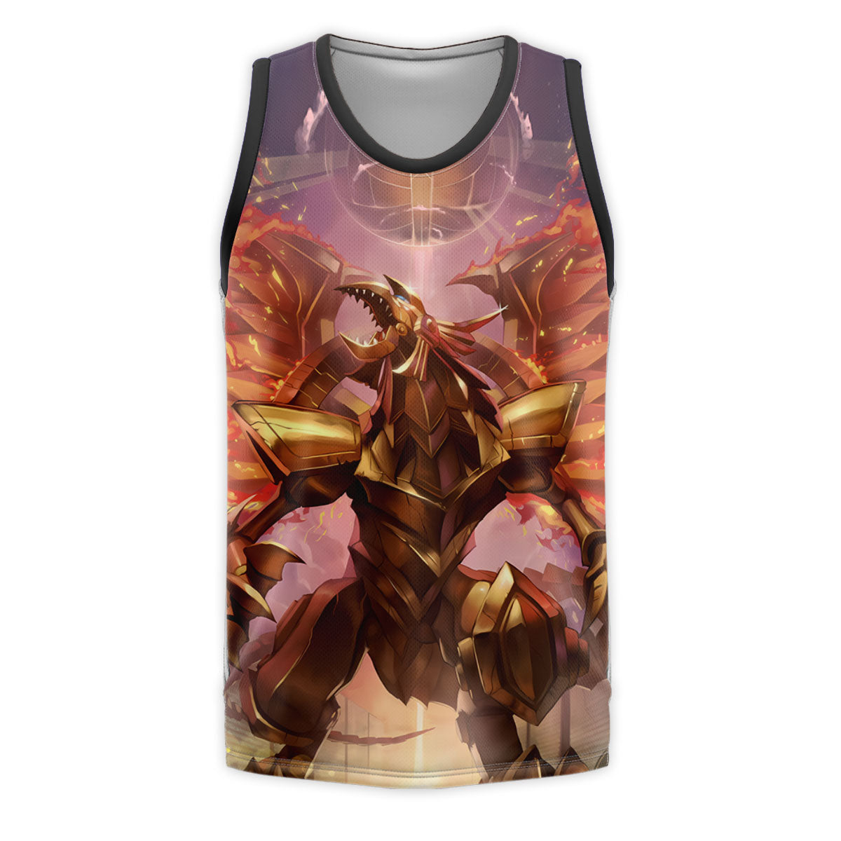 Yugioh Redeyes Blazing Winged Dragon With Fiery Red And Golden Flames Anime Apparel