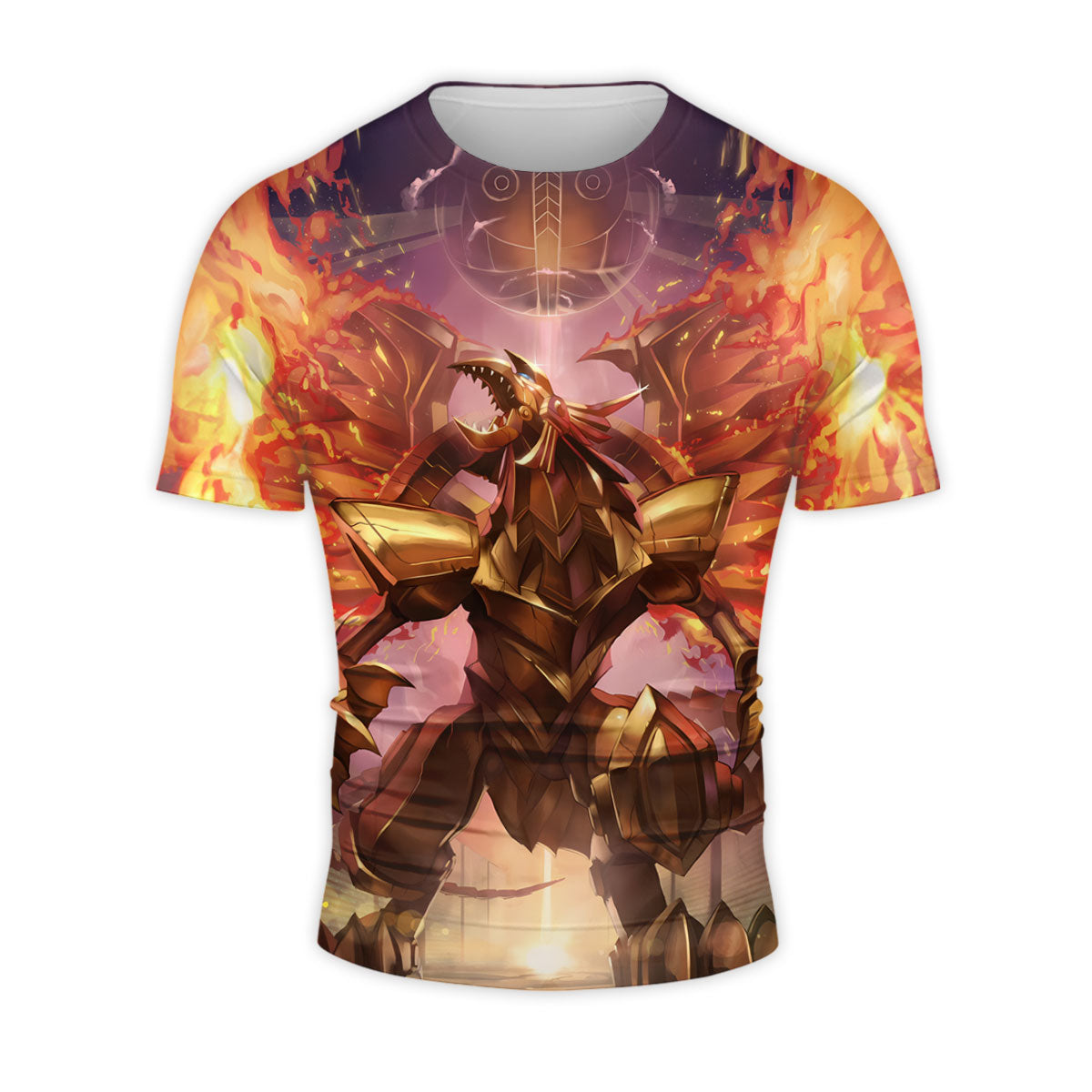 Yugioh Redeyes Blazing Winged Dragon With Fiery Red And Golden Flames Anime Apparel