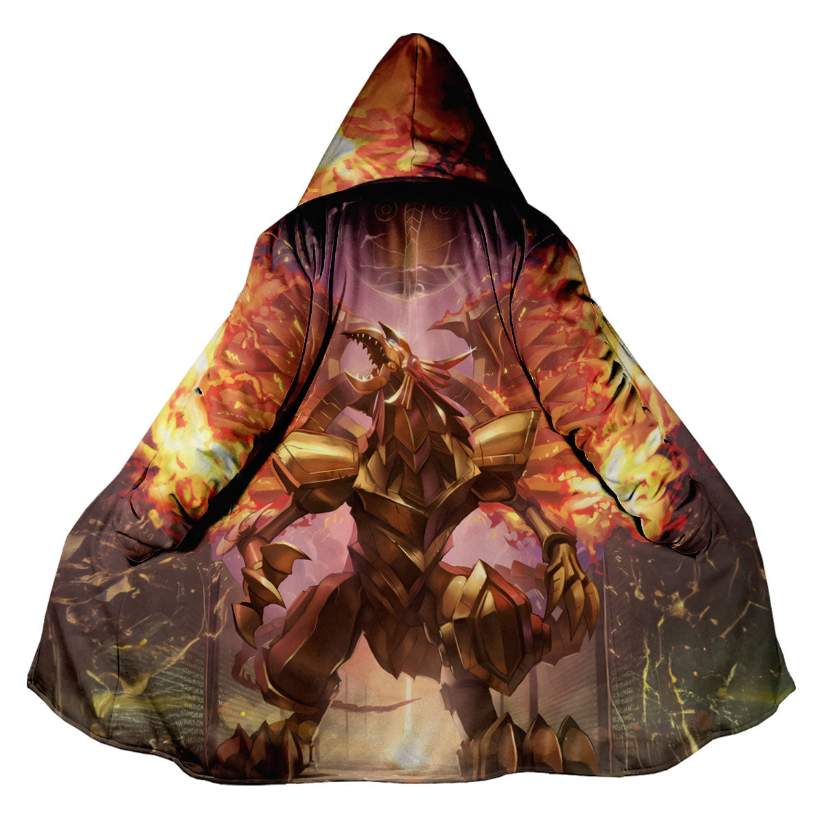 Yugioh Redeyes Blazing Winged Dragon With Fiery Red And Golden Flames Anime Apparel