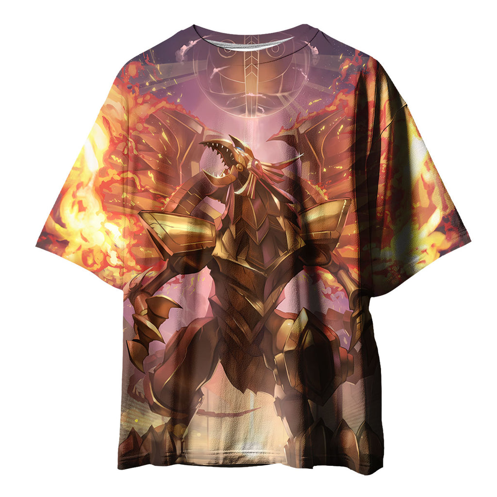 Yugioh Redeyes Blazing Winged Dragon With Fiery Red And Golden Flames Anime Apparel
