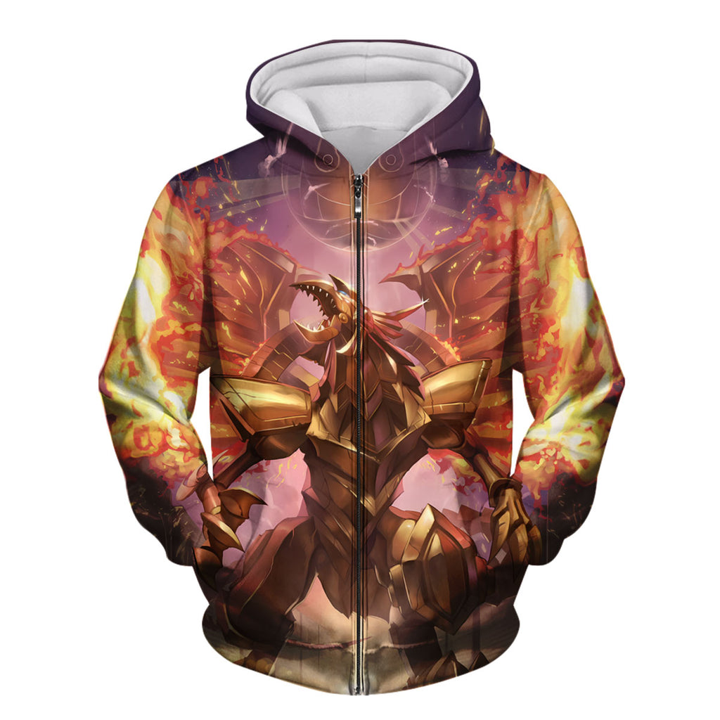 Yugioh Redeyes Blazing Winged Dragon With Fiery Red And Golden Flames Anime Apparel