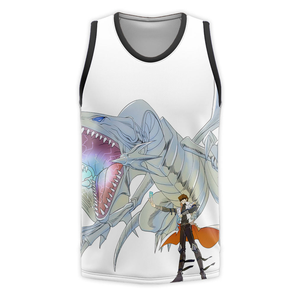 Yugioh Seto Kaiba With Blueeyes White Dragon Standing Anime Apparel