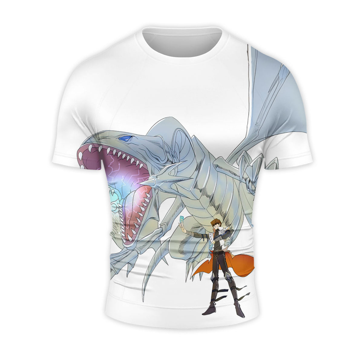 Yugioh Seto Kaiba With Blueeyes White Dragon Standing Anime Apparel