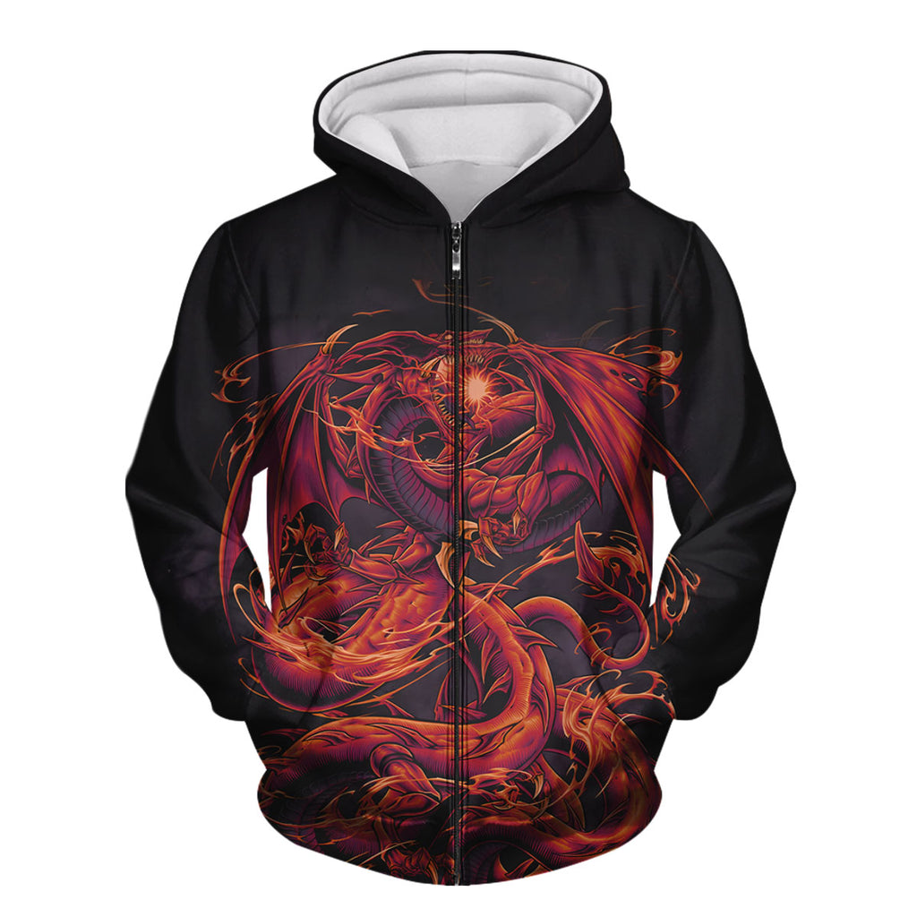 Yugioh Slifer The Sky Dragon Coiled In Crimson Aura Anime Apparel