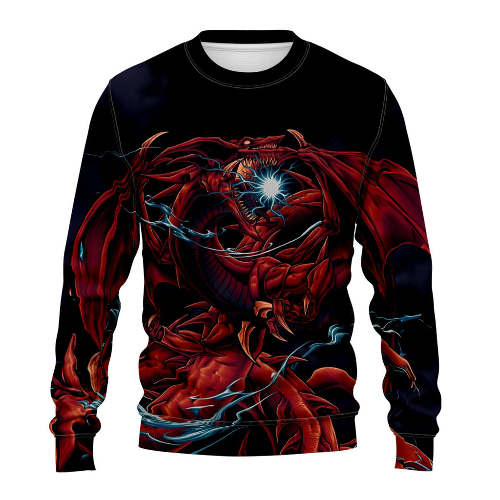 Yugioh Slifer The Sky Dragon Glowing Blue Energy Red Aura Anime Apparel