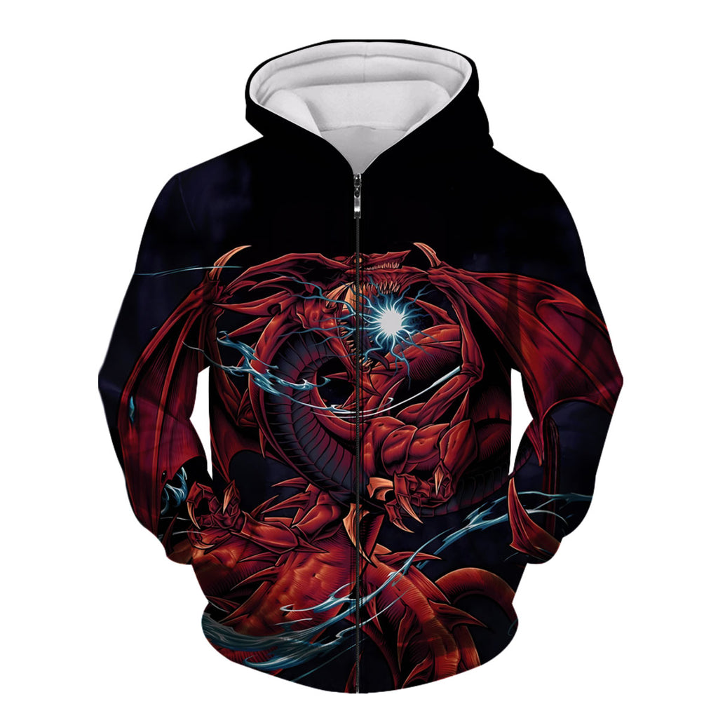 Yugioh Slifer The Sky Dragon Glowing Blue Energy Red Aura Anime Apparel