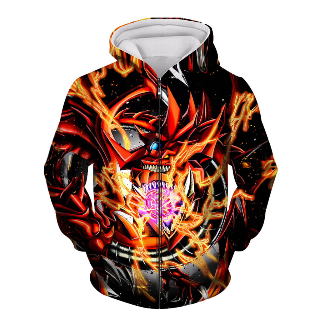 Yugioh Slifer The Sky Dragon With Red And Black Flames Anime Apparel