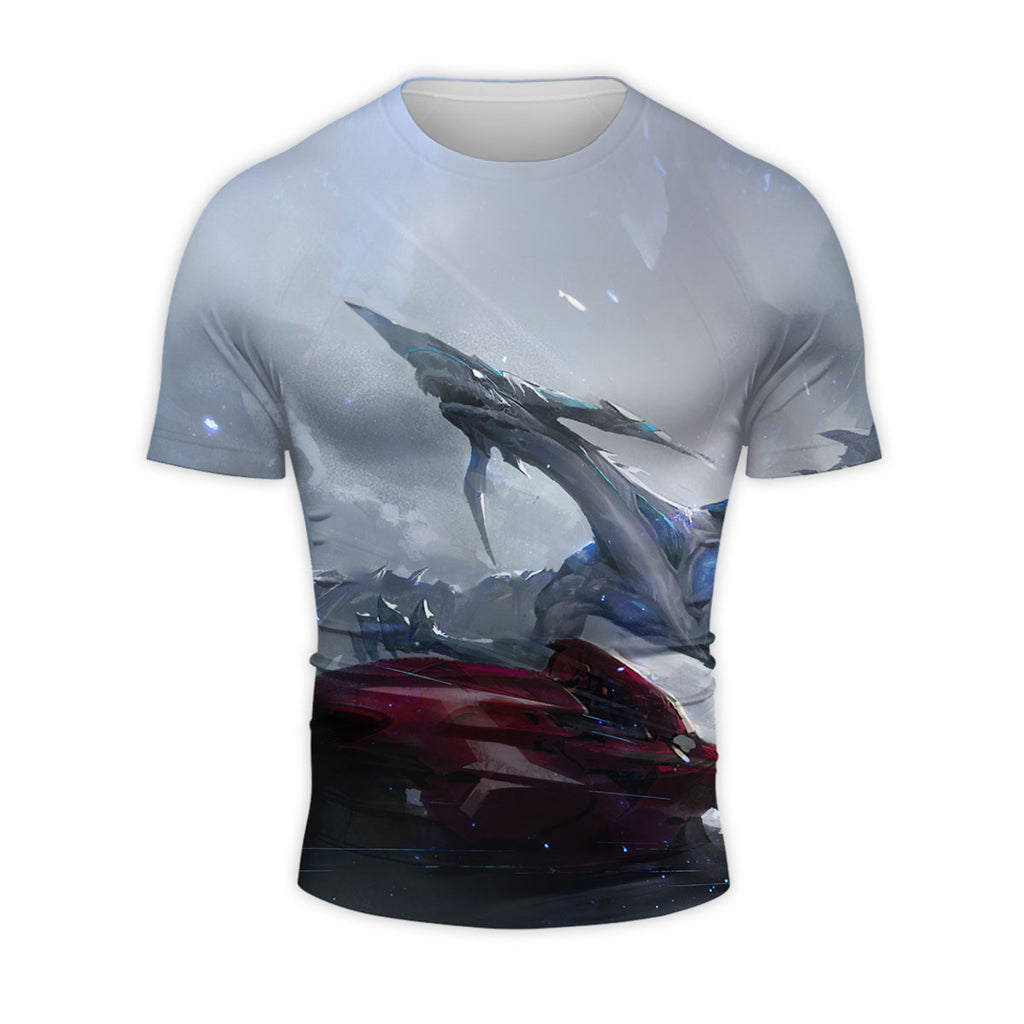 Yugioh! Stardust Dragon With Red Vehicle And Bluegray Anime Apparel