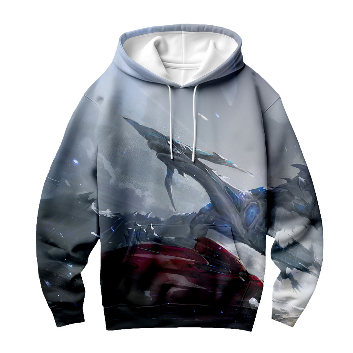 Yugioh! Stardust Dragon With Red Vehicle And Bluegray Anime Apparel