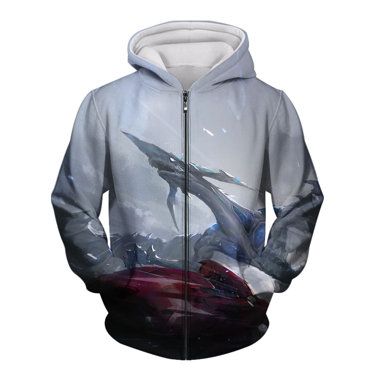 Yugioh! Stardust Dragon With Red Vehicle And Bluegray Anime Apparel