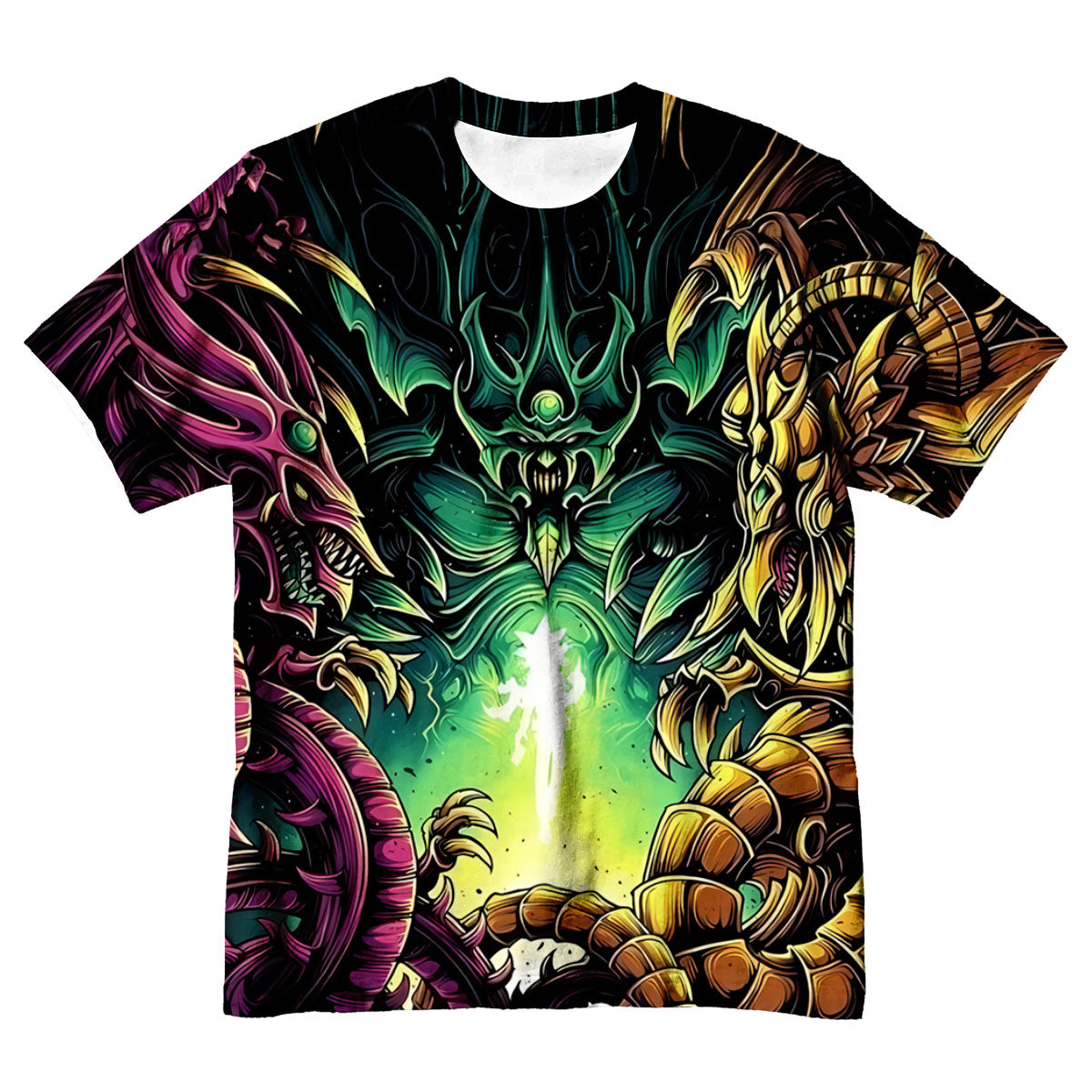 Yugioh The Three Egyptian Gods Clashing In Dark Battle Anime Apparel