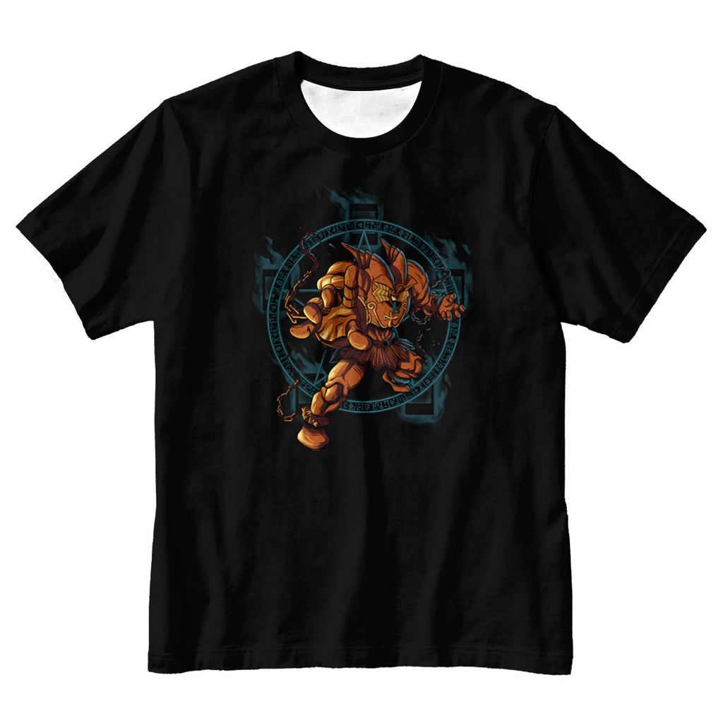 Yugioh Wicked God Standing Before Orange Emblem Anime Apparel