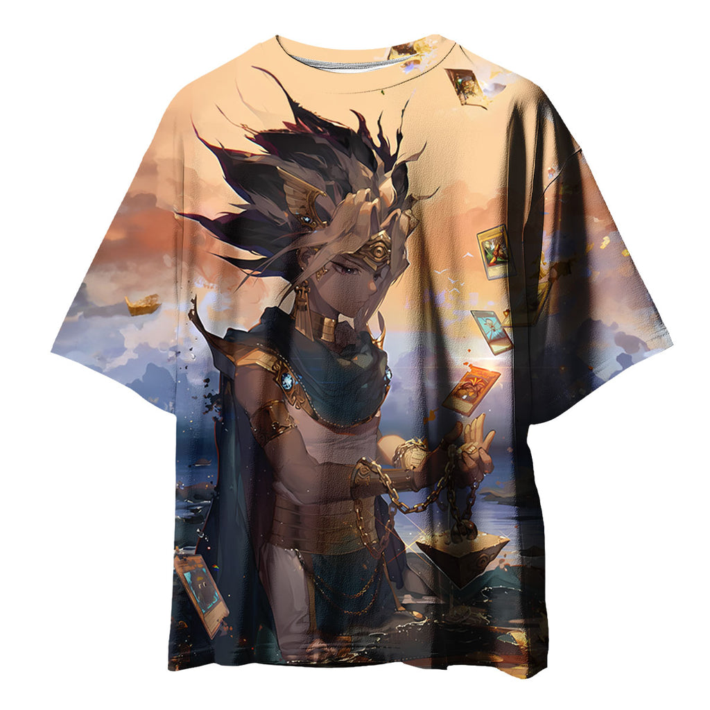 Yugioh Yami Yugi Holding Orange Card Illustration Anime Apparel