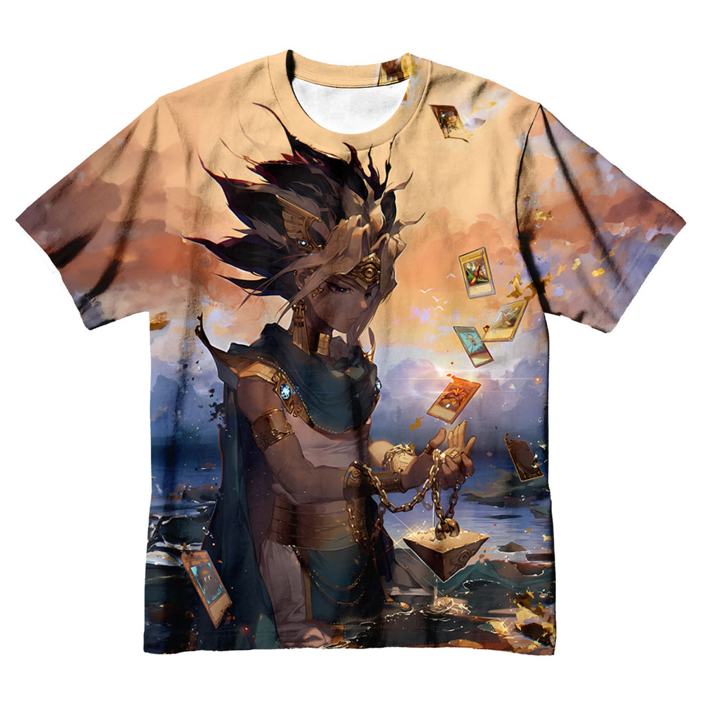 Yugioh Yami Yugi Holding Orange Card Illustration Anime Apparel