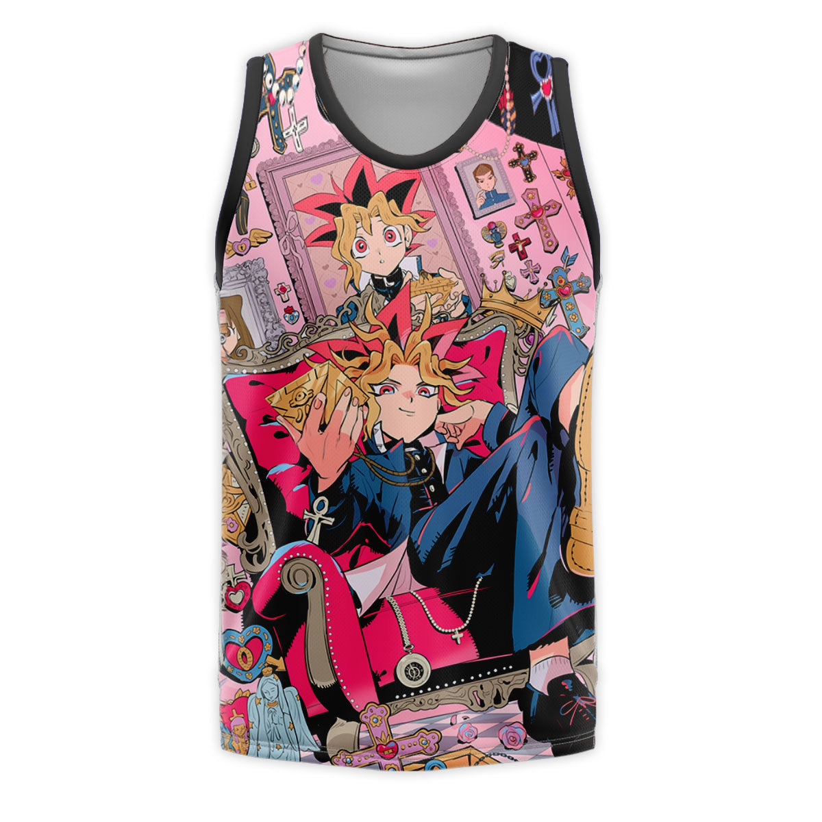 Yugioh Yami Yugi Sitting Amidst Pink Trinkets Anime Apparel