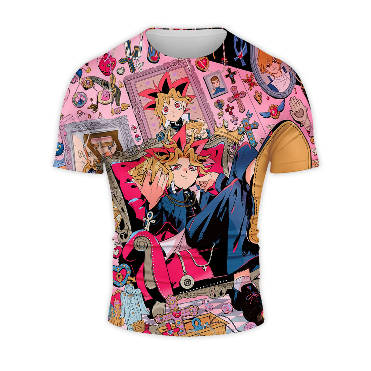 Yugioh Yami Yugi Sitting Amidst Pink Trinkets Anime Apparel