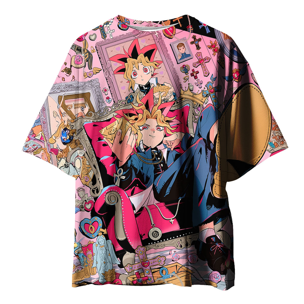 Yugioh Yami Yugi Sitting Amidst Pink Trinkets Anime Apparel